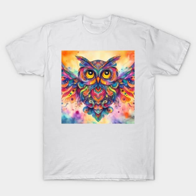 Abstract painting of a owl T-Shirt by WelshDesigns